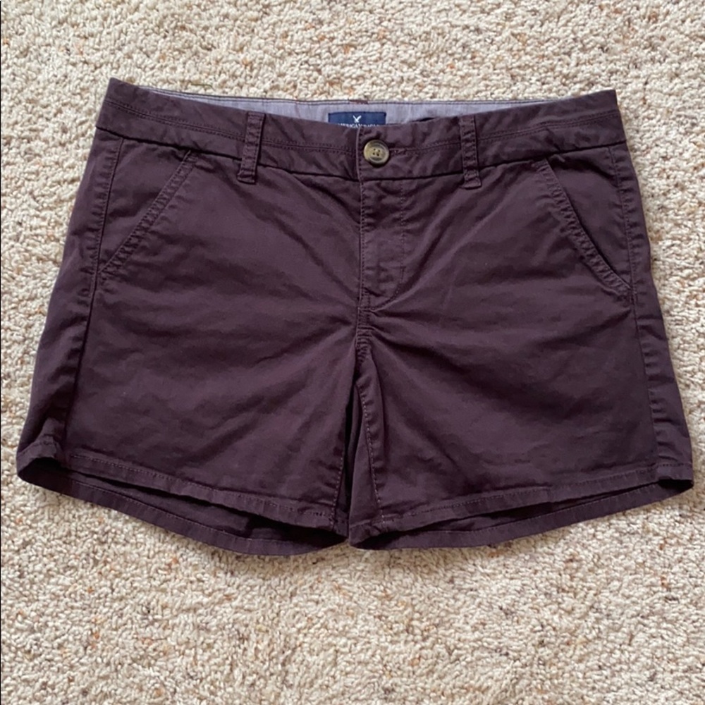 American Eagle Dark Purple Midi Shorts 8